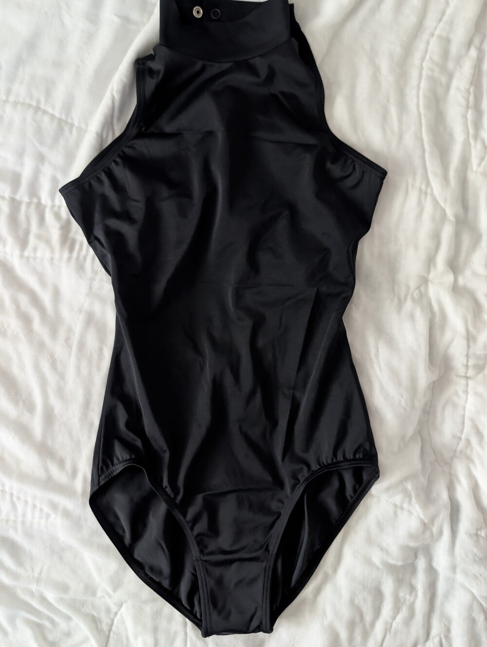 Ballet Leotard Black High-Neck Sleeveless Bodysuit